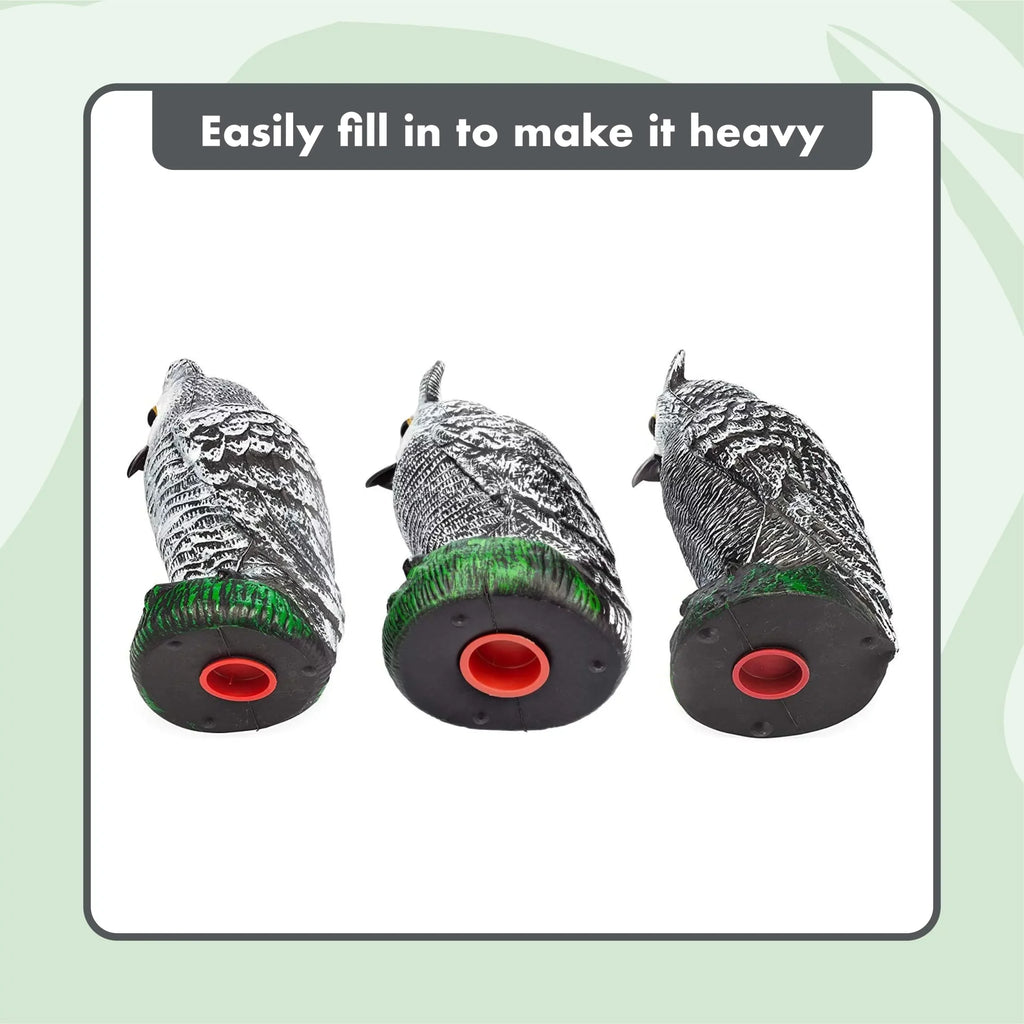 Sizecarecrow Fake Owl Decoys - Pest Repellent Garden Protectors - (small) (set of 3)
