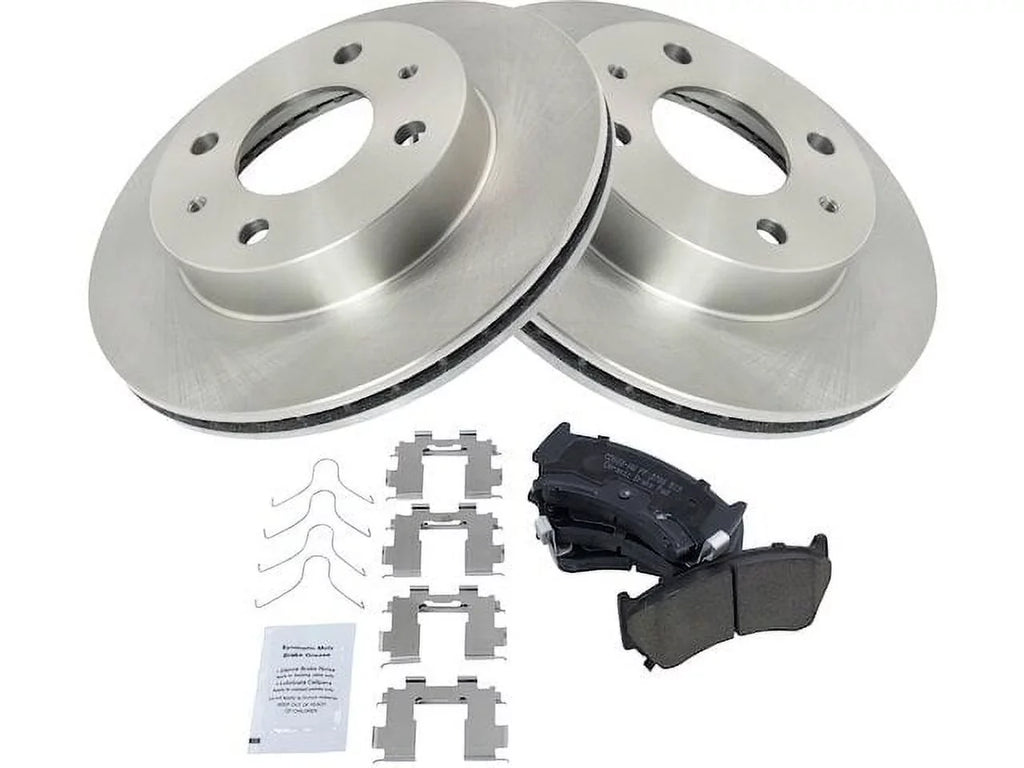 Front Brake Pad and Rotor Kit - Compatible with 1995 - 1999 Nissan Sizeentra XE 1.6L 4-Cylinder 1996 1997 1998