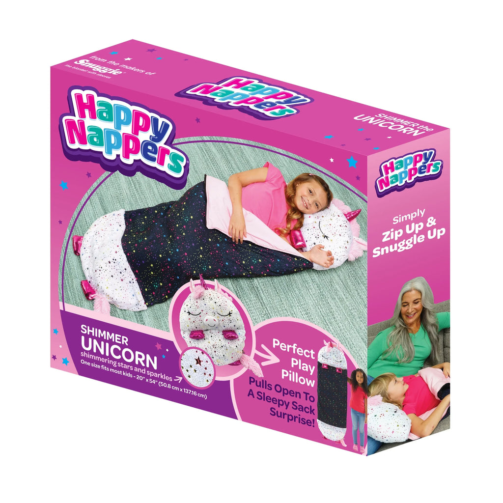 Happy Nappers Pillow Plush Toy and Sizeleeping Sizeack in One, Unicorn