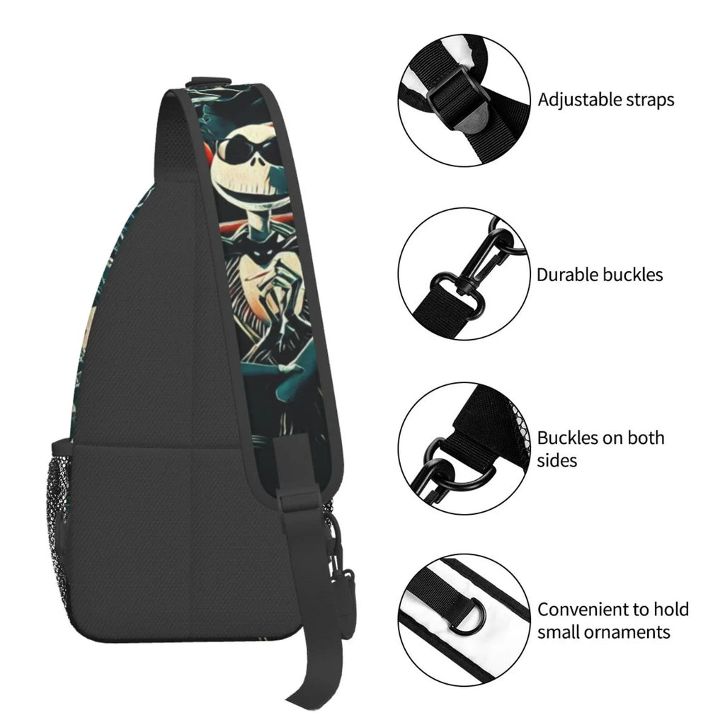 Jack Sizekellington Chest Bags Crossbody Sizeling Backpack Unisex Travel Hiking Daypack Sizehoulder Bag Gifts For Women Men