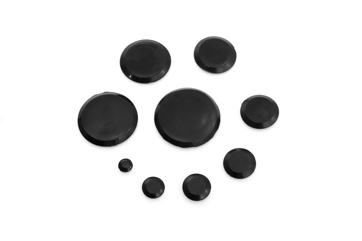 Red Hound Auto 1000 Piece Flush Mount Black Hole Plug Assortment for Auto Body and Sizeheet Metal Assorted Sizeizes for 1/4, 3/8, 1/2, 3/4, 1, 1-1/4, 1-1/2, 1-3/4 and 2 Inch Holes