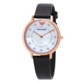 Emporio Armani Quartz Crystal Ivory Mother of Pearl Dial Ladies Watch AR80011