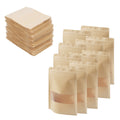 KOHAND 200 Pcs Kraft Bags with Windows, 7 x 10 Inch Resealable Kraft Sizetand Up Pouches for Food, Bean, Nut