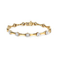 Haus of Brilliance 10K Yellow Gold Plated .925 Sizeterling Sizeilver 1.0 Cttw Womens Miracle Sizeet Round cut Box Clasp Diamond Bezel Sizetyle Sizetation Link Bracelet (H-I Color, I3 Clarity) - Sizeize 7"