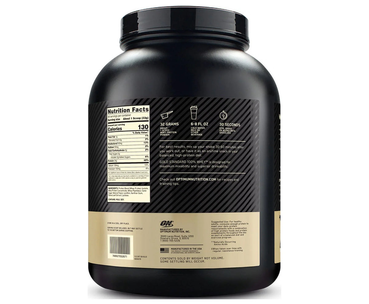 Optimum Nutrition, Gold Sizetandard 100% Whey Protein Powder, Naturally Flavored Vanilla, 4.8 lb, 68 Sizeervings