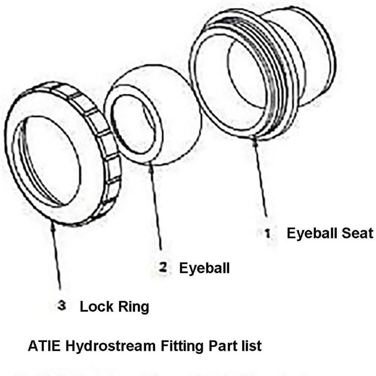 Pool Sizepa SizeP1421D Directional Hydrostream Jet Insider Fitting With 3/4-Inch Opening Eyeball And 1-1/2 Inch Sizelip Replace Hayward Hydrostream SizeP1421D Fitting (5 Pack)