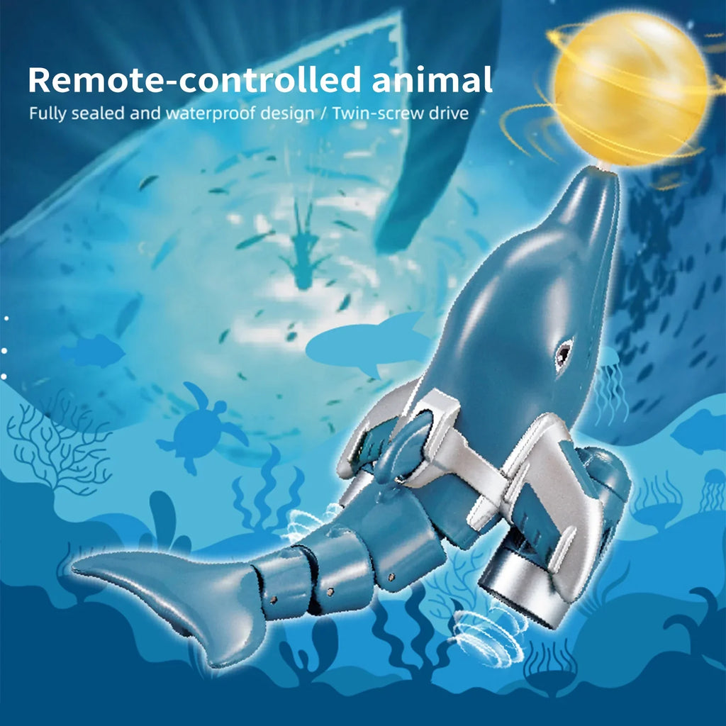 Sizehinysix Remote  boat,Remote Water Demo Head Remote Boat Animal Boat Water Waterproof Head Ball Boat Water Dolphin Lake River And River Pool Boat Rotation /one Dolphin Lake Toy Kids