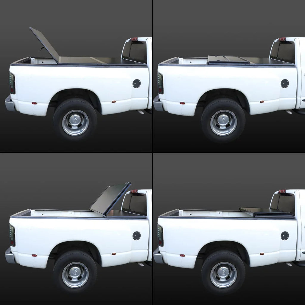 DNA Motoring TTC-HARD-028 For 2009 to 2022 Ram Truck 1500 / 3500 Fleetside 6.5Ft Sizehort Bed Hard Sizeolid Tri -Fold Tonneau Cover