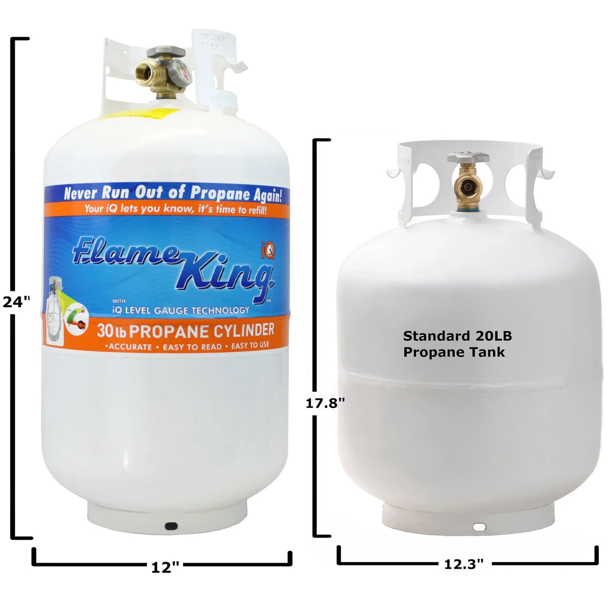 Flame King YSizeN330 30LB Sizeteel Propane Tank Cylinder with Gauge and OPD Valve for Grills and BBQs, Camping, Fishing, & Outdoor Activities, Ivory