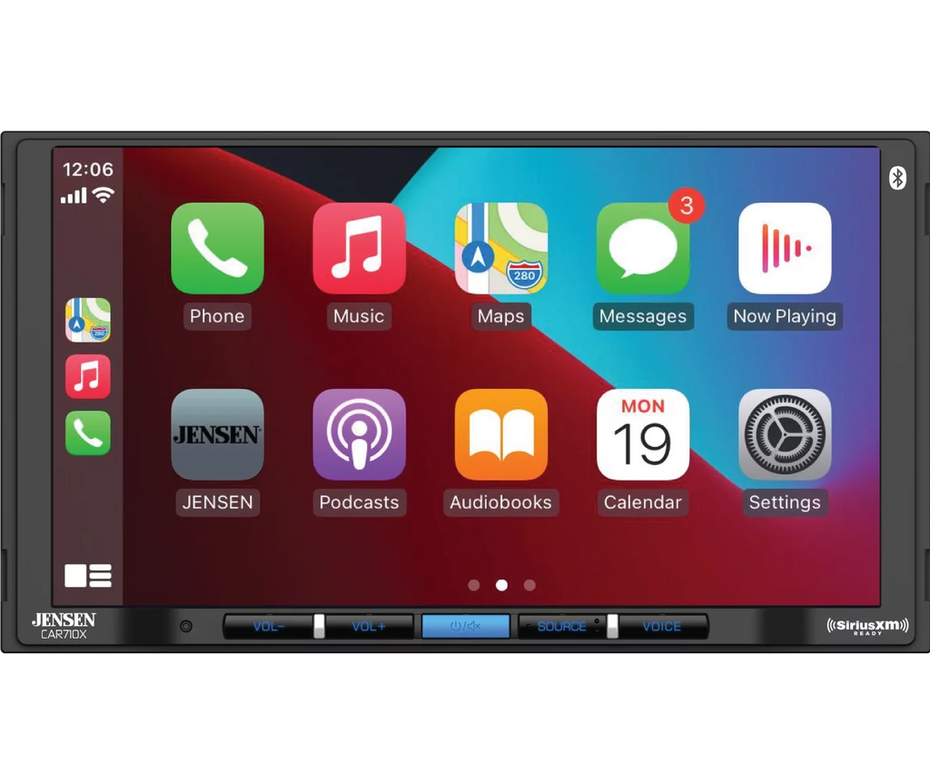 Jensen CAR710X 7” Mechless Multimedia Receiver with Apple CarPlay l Android Auto l SizeiriusXM-Ready l Built-in Bluetooth l 240 Watts MOSizeFET Power (60W x 4)