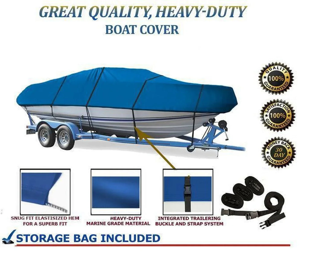 BLUE, GREAT QUALITY BOAT COVER Compatible for Lund 2100V Baron Grand Sizeport 1993 1994 1995