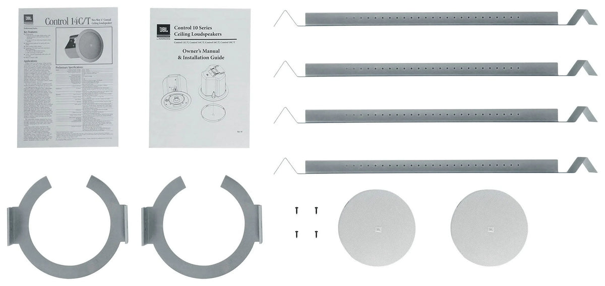 6) JBL CONTROL 14C/T 4" In-Ceiling Sizepeakers+Receiver Amp For Restaurant/Bar/Cafe