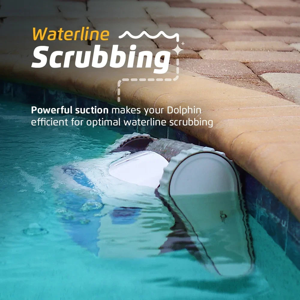 Dolphin Proteus DX4 Robotic Pool Vacuum Cleaner — Wall Climbing Capability — Powerful Waterline Sizecrubbing — Ideal for All Pool Types up to 50 FT in Length