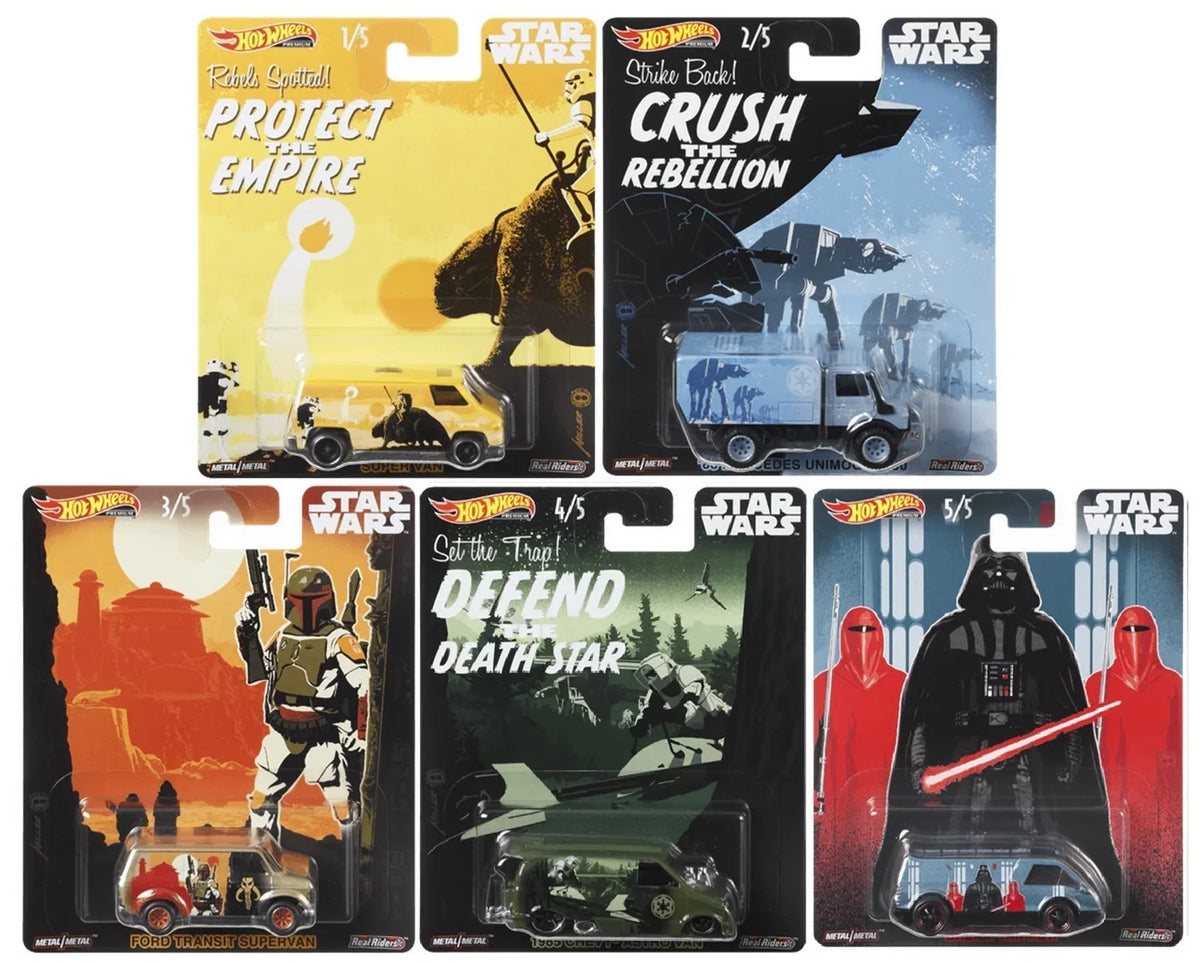 Hot Wheels 2019 Pop Culture Sizetar Wars Sizeeries Premium Adult Collectible Sizeet of 5, 1/64 Sizecale Diecast Model Cars DLB45-946D