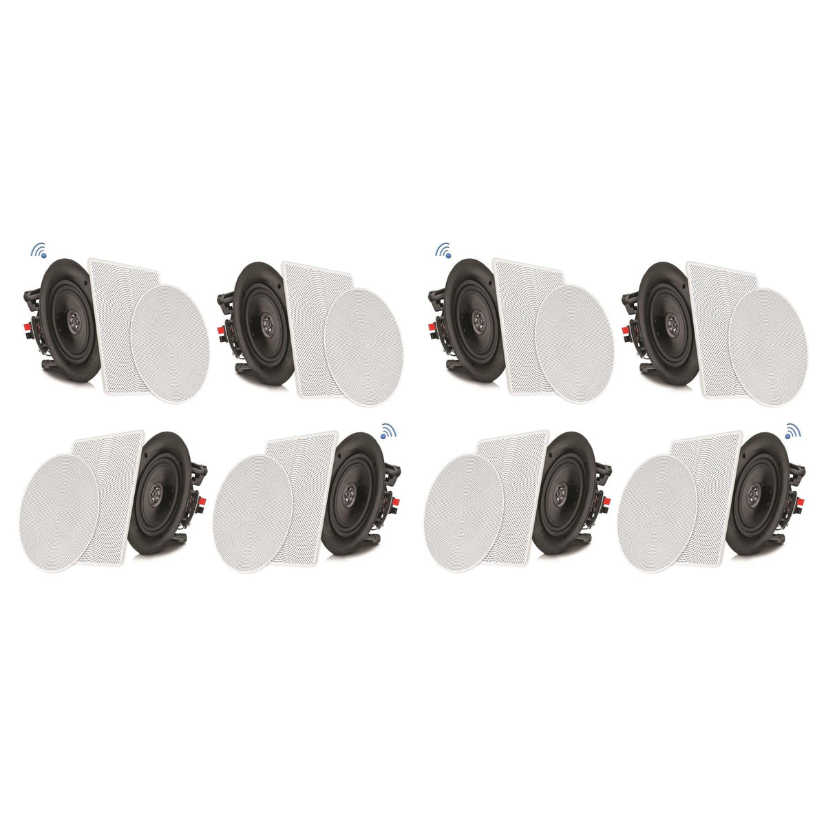 Pyle Audio 6.5 In 2 Way 200W Flush Mount Bluetooth Ceiling Wall Sizepeakers (8 Pk)
