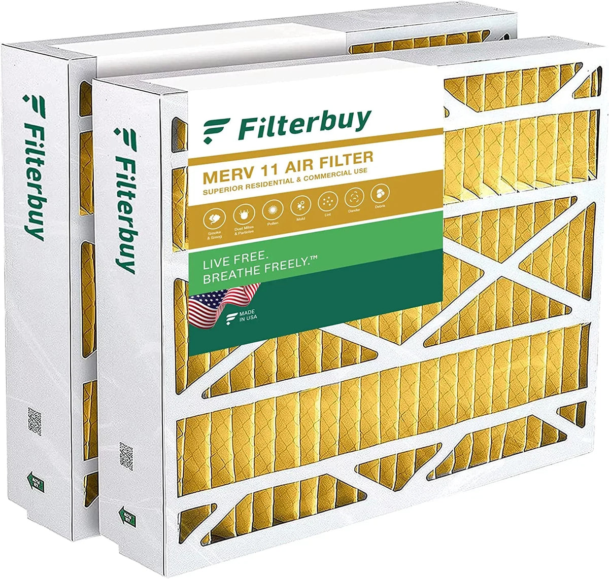 Filterbuy 20x21x5 MERV 11 Pleated HVAC AC Furnace Air Filters for Lennox X8790 / PCO14-23 (2-Pack)