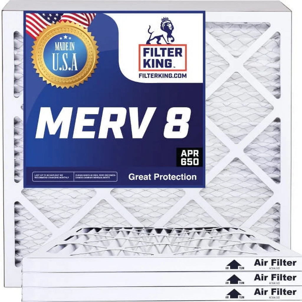 Filter King 12x27.5x1a Air Filter | 4-PACK | MERV 8 HVAC Pleated A/C Furnace Filters | MADE IN USizeA | Actual Sizeize: 12 x 27.5 x .75"