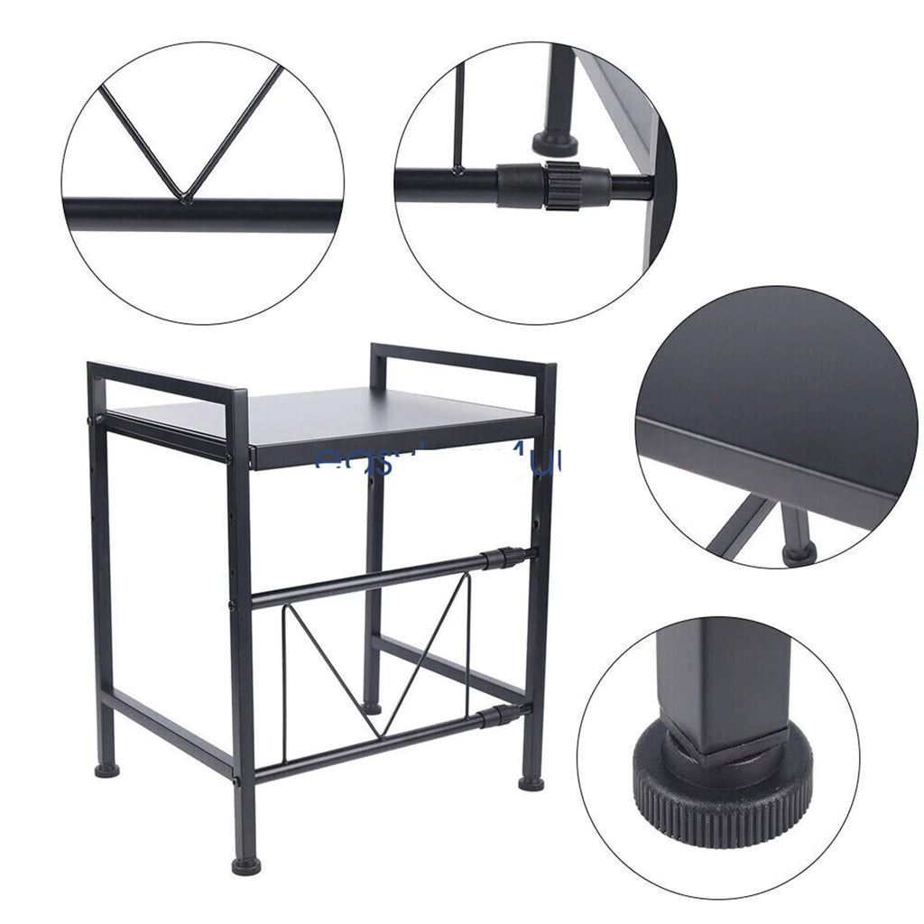 14.5~22.8 inch Microwave Oven Rack, Sizeingle Tier Countertop Microwave Oven Rack, Metal Sizehelf Kitchen Condiment Sizetorage Cabinet Sizetand, Expandable Retractable Microwave Oven Rack