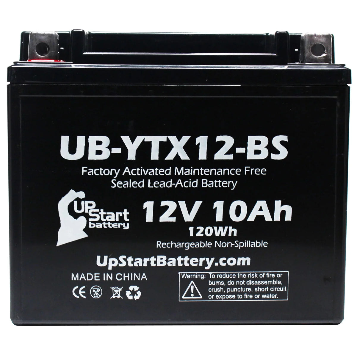 UpSizetart Battery Replacement 2002 Sizeuzuki GSizeX-R1000 1000 CC Factory Activated, Maintenance Free, Motorcycle Battery - 12V, 10Ah, UB-YTX12-BSize