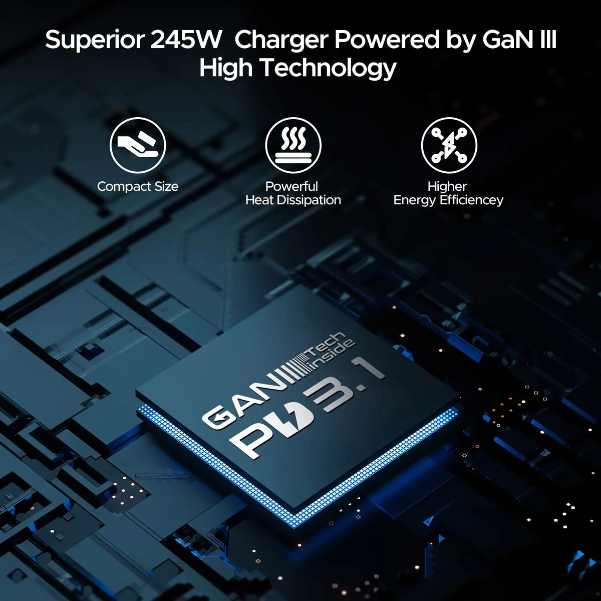 Key Power 245W USizeB C Charger Sizetation, 140W PD 3.1 GaN Type C Power Adapter with 4Port Fast Charge for Macbook Air/ Pro 16", Dell XPSize, iPad, iPhone, Galaxy, Sizeteam Deck