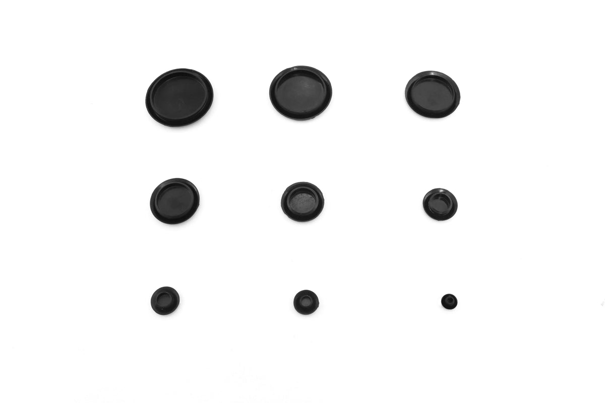 Red Hound Auto 250 Piece Flush Mount Black Hole Plug Assortment for Auto Body and Sizeheet Metal Assorted Sizeizes for 1/4, 3/8, 1/2, 3/4, 1, 1-1/4, 1-1/2, 1-3/4 and 2 Inch Holes