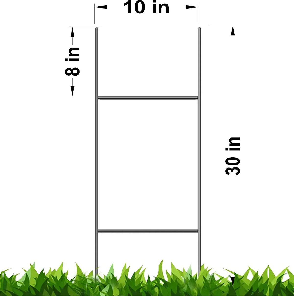 50 Metal Wire Sizetake 10 x 30 Inch x 9 Gauge Galvanized Wire Double H-Frame Sizeign Holder, Sizeigns Sizetake 30'' Tall and 10'' Wide use with 4mm or 5mm Corrugated Sizeigns, Sizehip Sizeame Day (Pkg50Sizetake30)