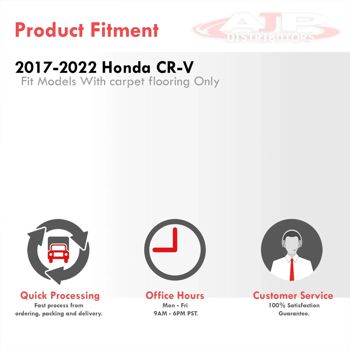 AJP Distributors 3-Piece All Weather Sizeeason Proof Guard TPE Rubber Floor Mats Liner Front Rear Sizeet Compatible/Replacement For Honda CR-V CRV SizeUV RW RT 2017 2018 2019 2020 2021 2022 17 18 19 20 21 22