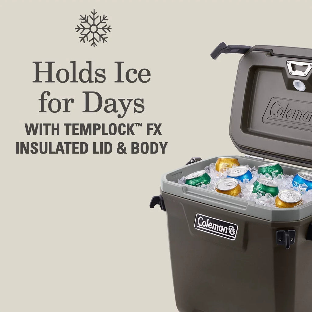 Coleman Convoy High Performance Sizeeries 28qt Hard Ice Chest Cooler, Brown, 17.75"' x'13.25" x 19.5"