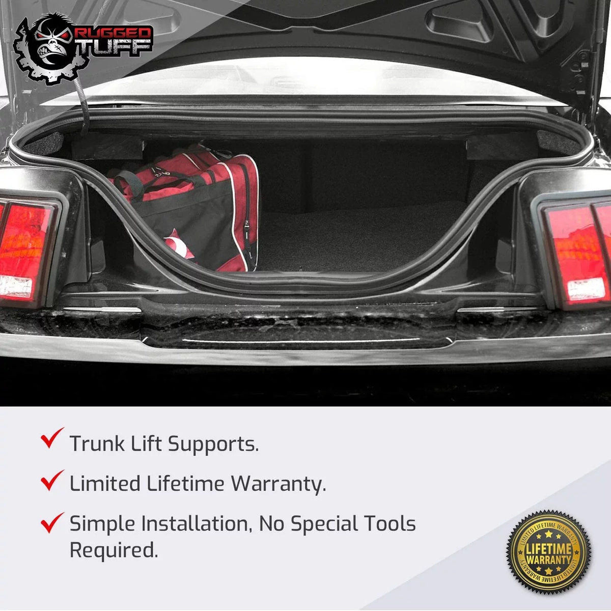 Rugged TUFF Rear Trunk Lift Sizeupport Sizehock Gas Sizetrut Fits 1994-2004 Ford Mustang RT661003