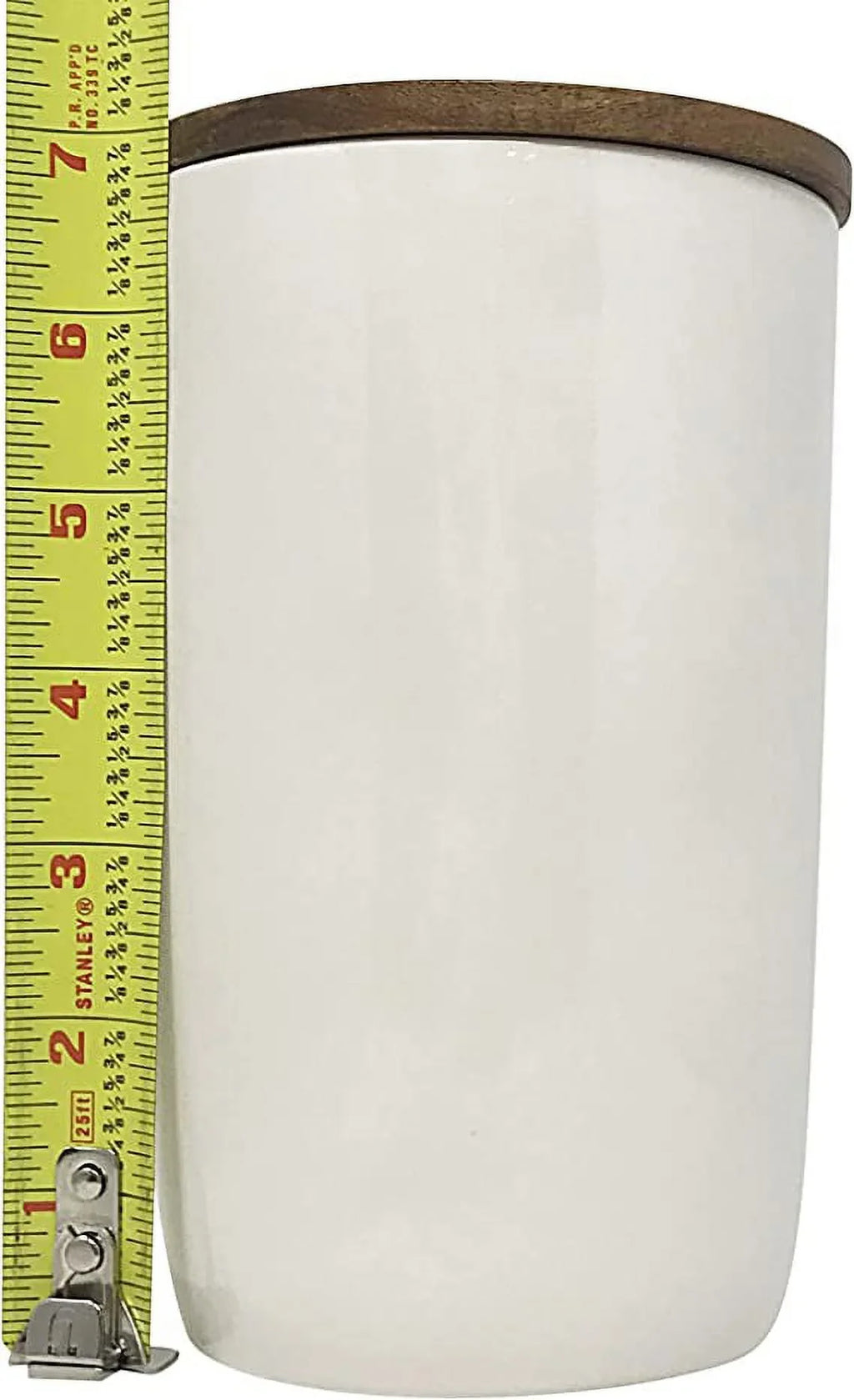Rae Dunn COFFEE Canister Medium sized Ivory Ceramic with Black LL Letters and Wooden Lid