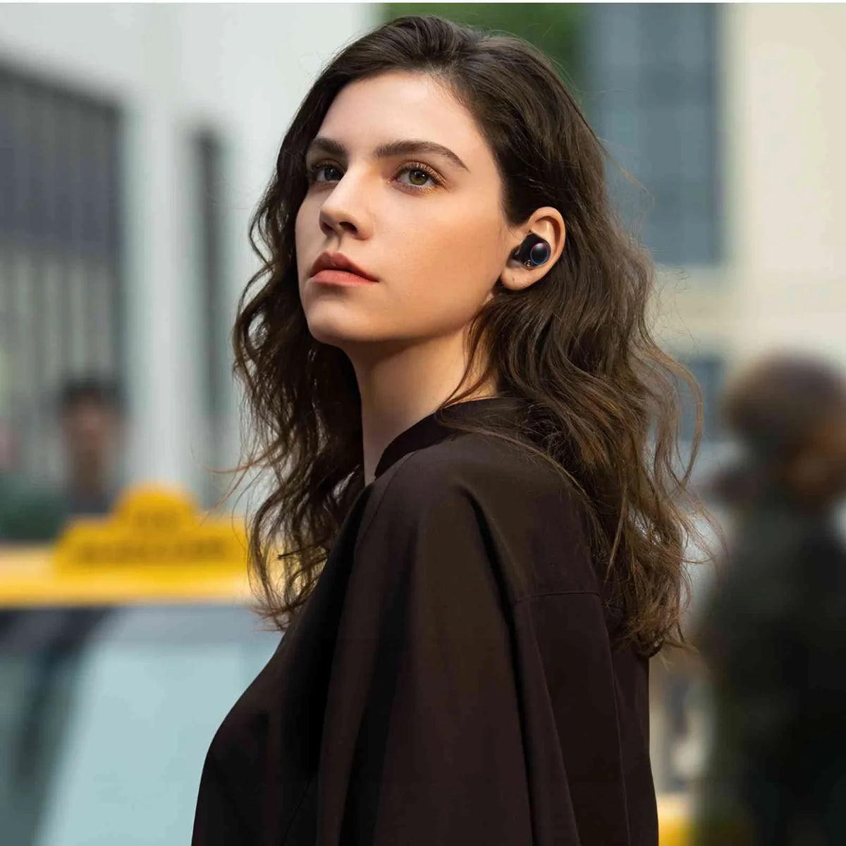 UrbanX True Wireless Bluetooth Earbuds + Charging Case, Black, Dual Connect, IPX5 Water Resistance, Bluetooth 5.2 Connection, Balanced, Bass Boost Compatible with Lenovo Tab P11 Pro