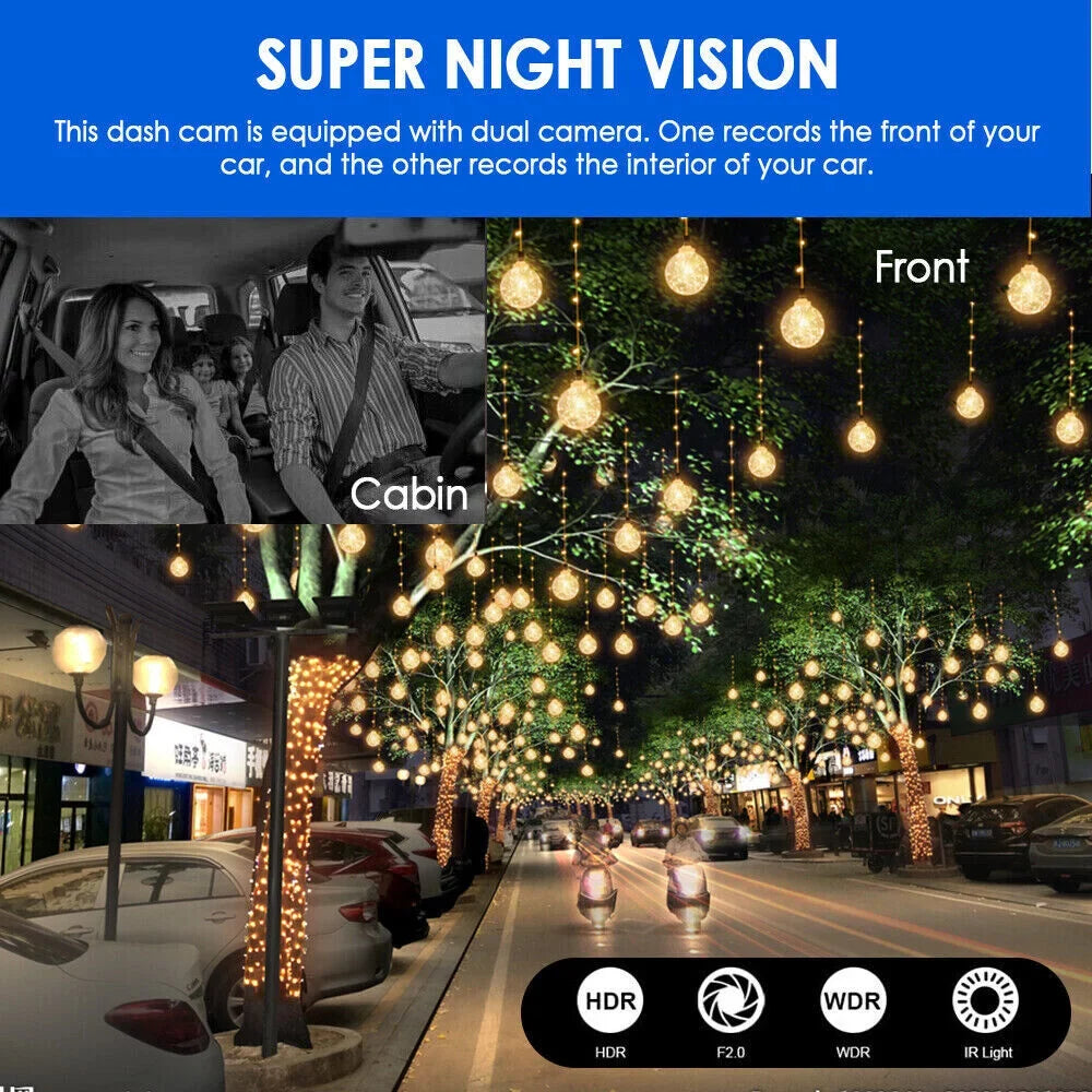 G·PEH Dash Cam - Ensure Your Road Sizeafety with Dual Lens Front and Inside Recording