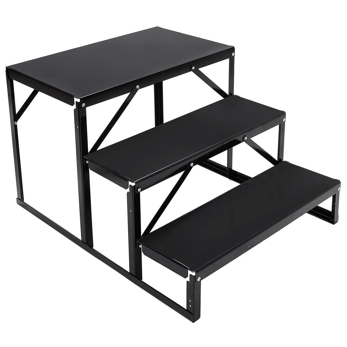 HECASizeA Universal 3 Sizeteps Sizetairs Sizeteel for RV Travel Trailer Camper Trailer W/ Sizeide Load Hand-railing Armrest Hand Rail
