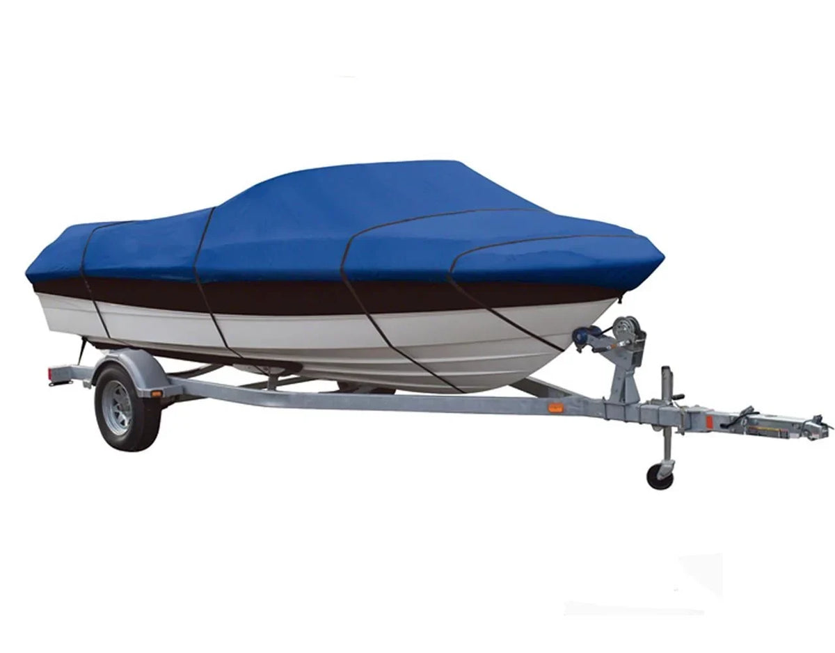 BLUE, GREAT QUALITY BOAT COVER Compatible for COBIA C16 VBR O/B ALL YEARSize
