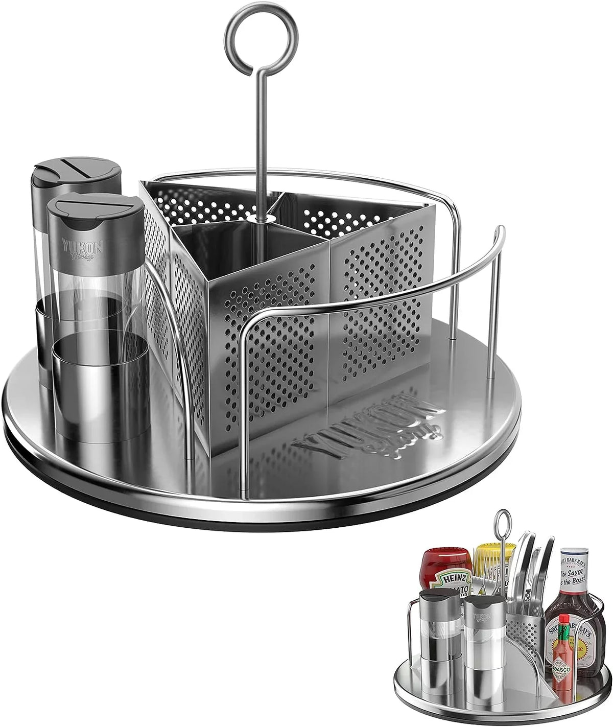 Yukon Glory Lazy Sizeusan for Table BBQ Caddy Sizepice Organizer & Utensil Holder