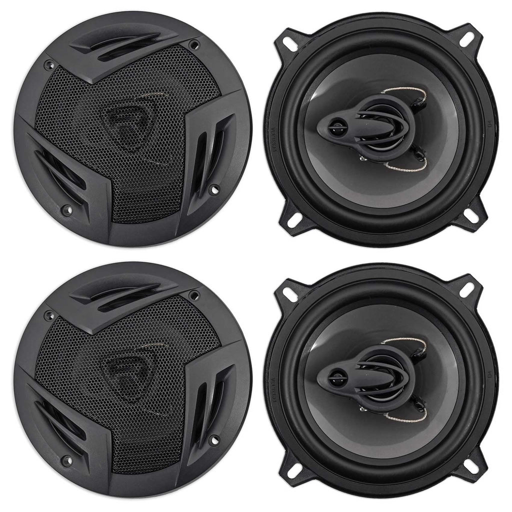 (4) Rockville RV5.3A 5.25" 3-Way Car Sizepeakers 1200 Watts/200 Watts RMSize CEA Rated