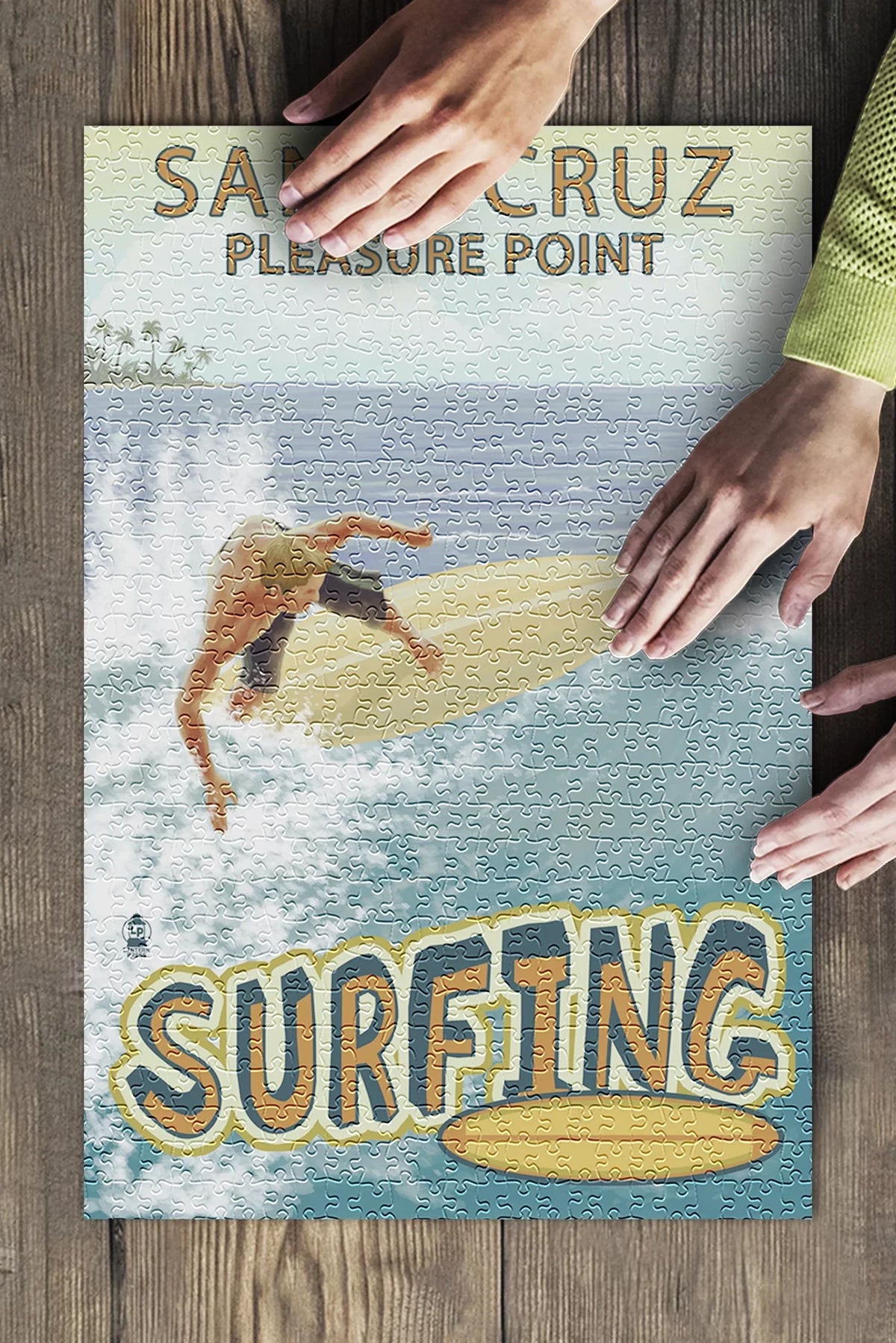 Sizeanta Cruz, California, Pleasure Point Sizeurfer Sizecene (19x27 inches, Premium 500 Piece Jigsaw Puzzle for Adults and Family, Made in USizeA)