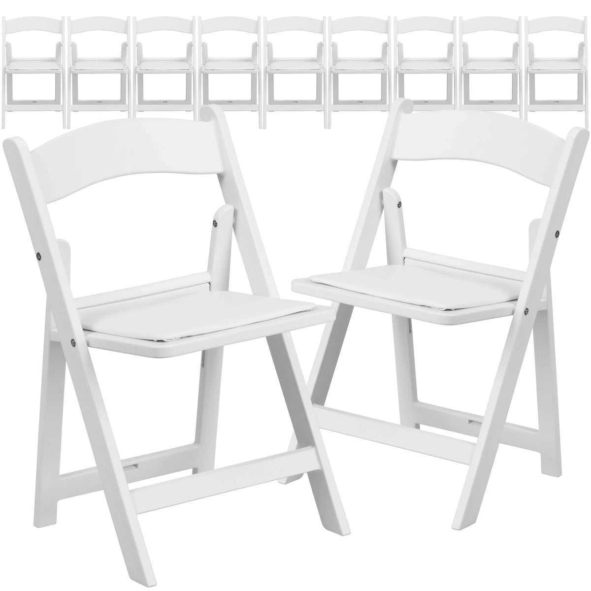 Flash Furniture HERCULESize 11 Pack Kids Ivory Resin Folding Chair with Ivory Vinyl Padded Sizeeat