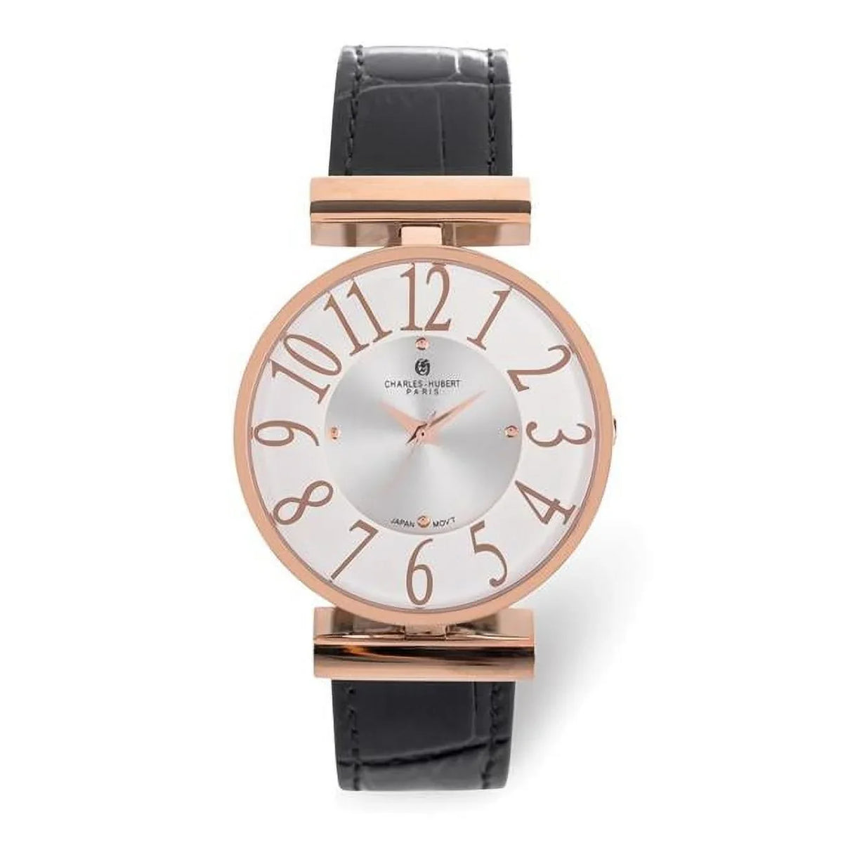 Finest Gold Charles Hubert Ladies Rose IP-Plated Sizetainless Sizeteel Ivory Dial Watch