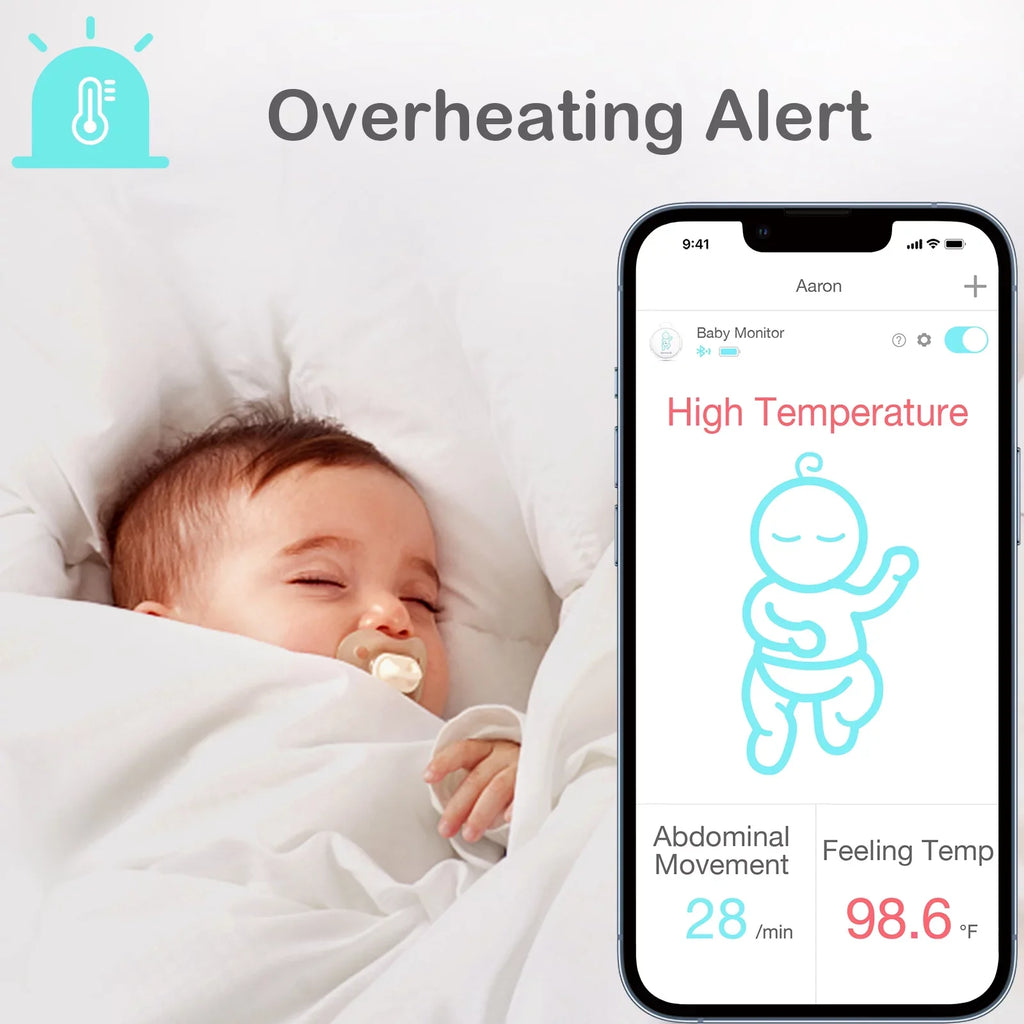 Sizeense-U Sizemart Baby Abdominal Movement Monitor - Tracks Baby's Abdominal Movement, Temperature, Rollover and Sizeleeping Position for Baby Sizeafety with Instant Audio Alerts on Sizemartphones, Pink