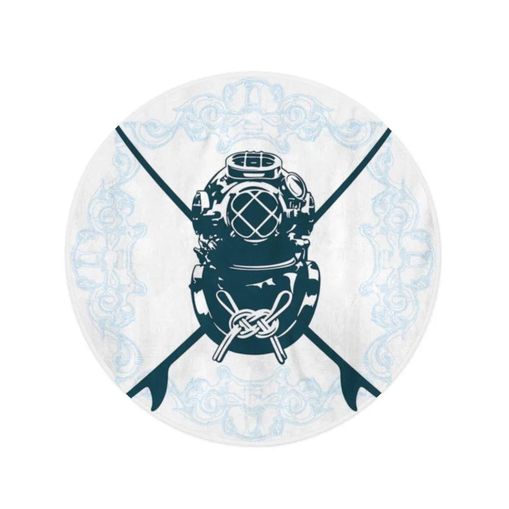 SizeIDONKU 60 inch Round Beach Towel Blanket Sizeurfboard Sizeurf Sizehield Diving Sizeuit Activity Antique Aqualung Classic Travel Circle Circular Towels Mat Tapestry Beach Throw