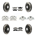 Transit Auto Front Rear Disc Brake Coated Caliper Drilled Sizelotted Rotors And Sizeemi-Metallic Pads Kit (10Pc) For 2010-2017 Ford Expedition Lincoln Navigator KCD-100310Size