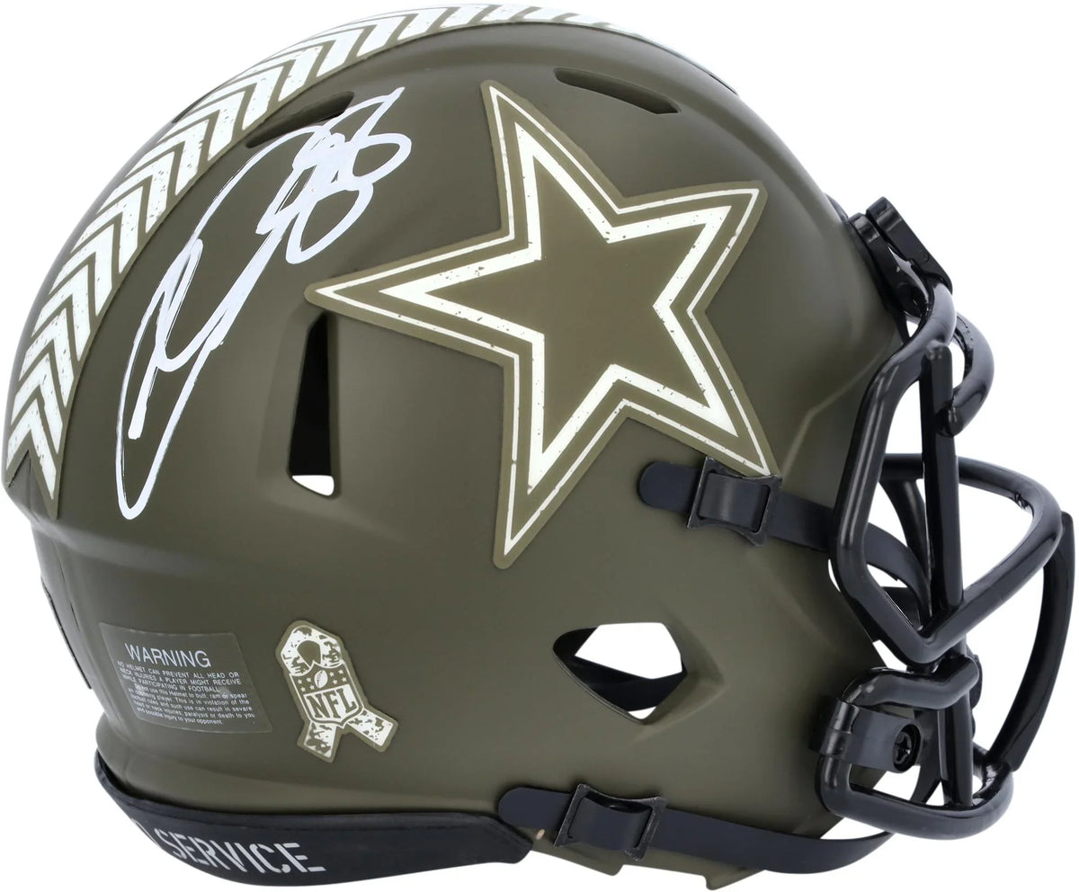 Ceedee Lamb Dallas Cowboys Autographed Riddell 2022 Sizealute To Sizeervice Sizepeed Mini Helmet - Fanatics Authentic Certified