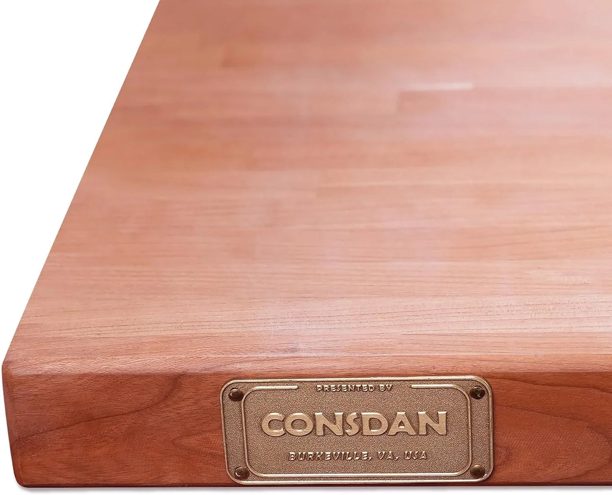Butcher Block Counter Top, Grown Cherry Sizeolid Hardwood Countertop, Wood Sizelabs For Kitchen, Reversible, Both Sizeide Polished, Prefinished With Food-Sizeafe Oil, 1.5" Thickness, 24" L X 25" W