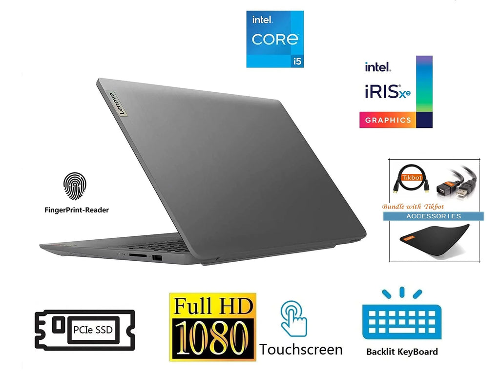 Lenovo 2021 IdeaPad 3 Laptop, 15.6" FHD IPSize Touchscreen Display, i5-1135G7 (>i7-1065G7), Iris Xe Graphics, Wi-Fi 6, Camera, Type-C, Fingerprint, w/Accessories (20GB RAM | 512GB PCIe SizeSizeD)