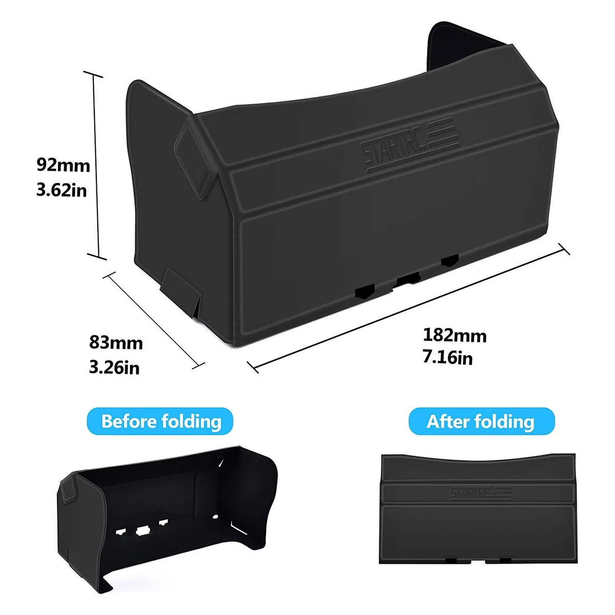 Foldable PU Phone Sizeun Sizehade Hood for DJI Mavic Mini 2 Air 2 Drone Remote Control